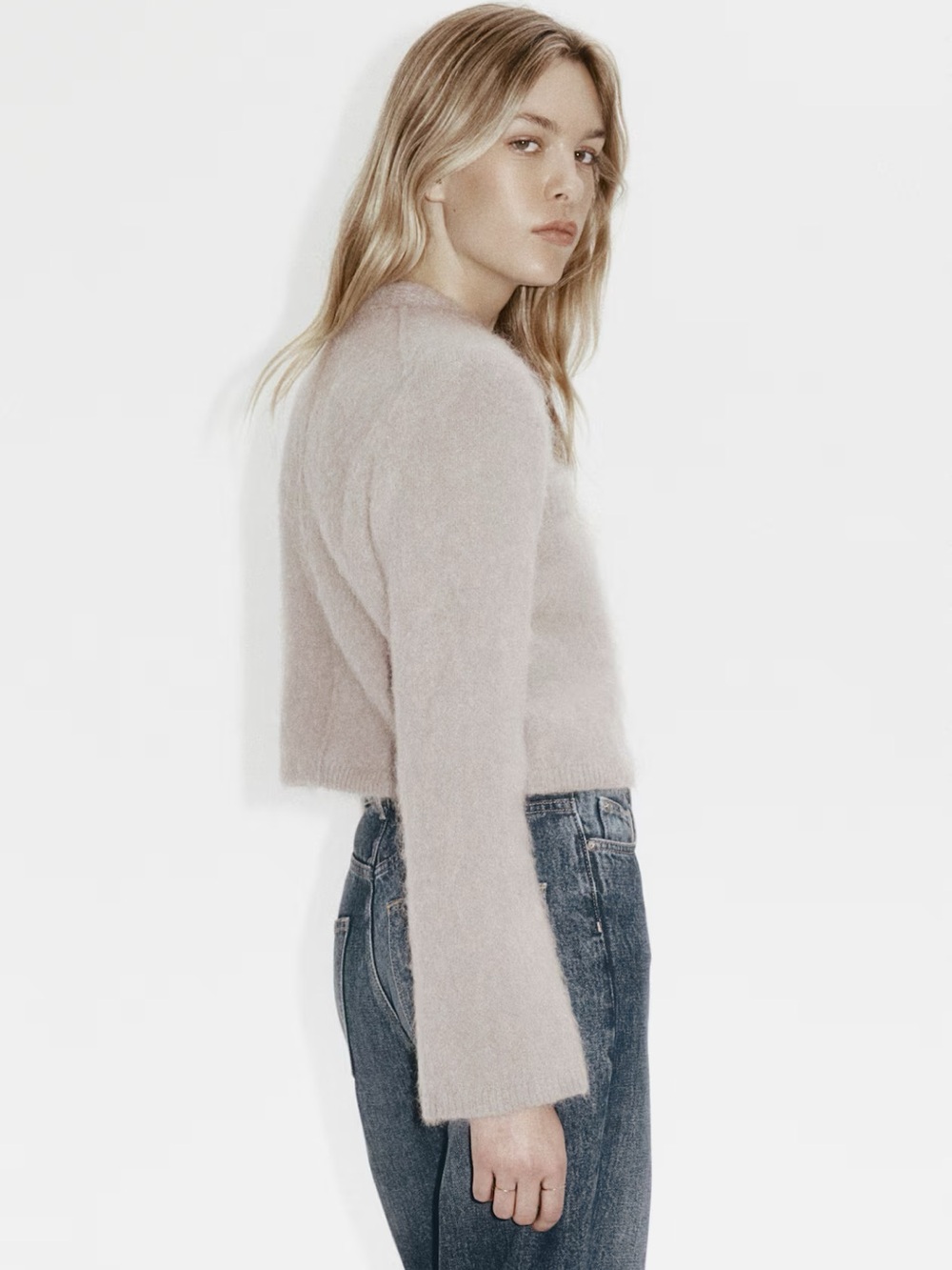 New H&M Mohair Blend Button-Front Cropped Cardigan - Picture 2 of 4